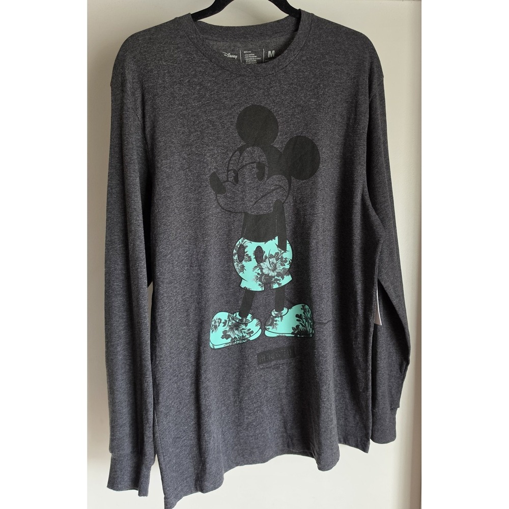 NWT Disney Collection by Neff Men's Long Sleeve T-Shirt M Gray Mickey Mouse